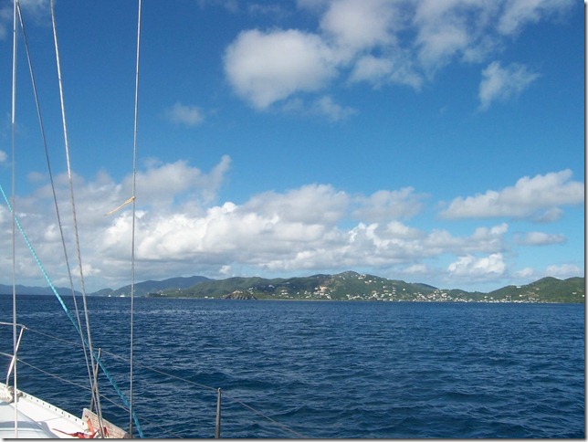 scattered clouds over Tortola