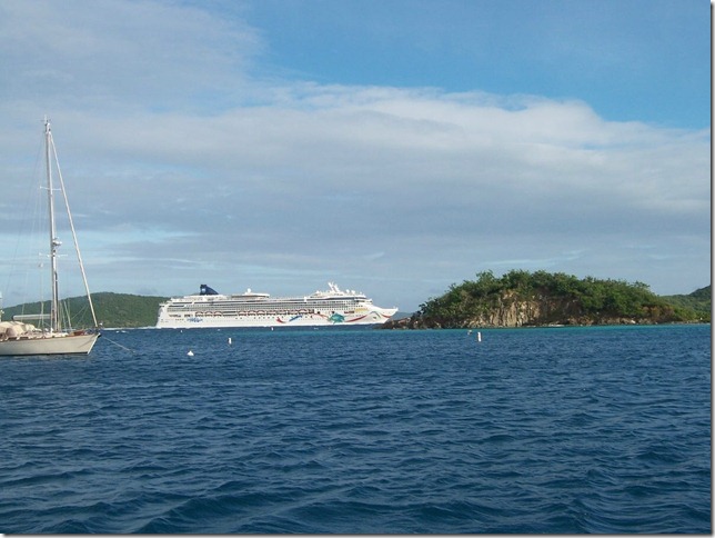 Cruise Ship off Waterlemon Cay