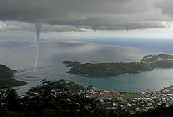 [Four waterspouts, St.Thomas.  Picture taken by ???]