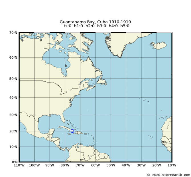 Cuba: Guantanamo Bay - Atlantic Projection - Climatology of Caribbean ...